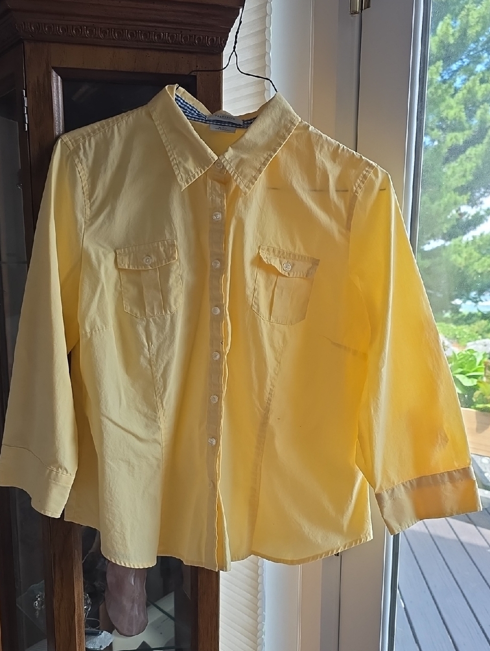 Van Heusen Yellow Button-Up Women's Top